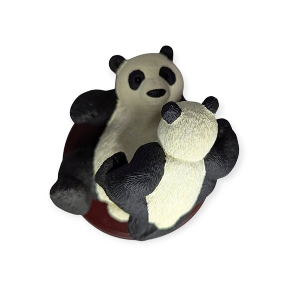 Marty Sculpture Inc Bear Foot Char-ming 7704 Panda Figurine on Wooden Base - Picture 5 of 14